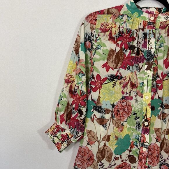 Alice + Olivia Silk Colorful Floral Button Up Career Office Blouse Top Size XS - Picture 5 of 9